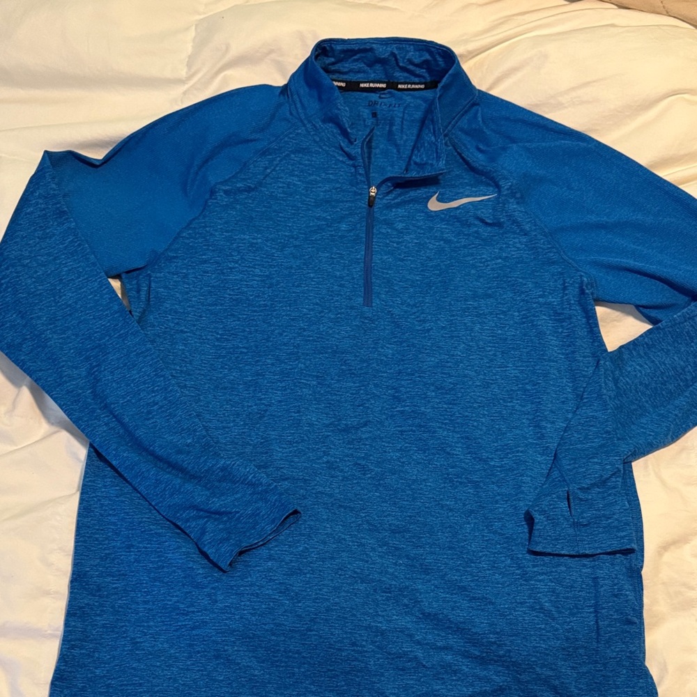 Nike Men’s Dri-FIT Blue Quarter-Zip Running Pullover - Large